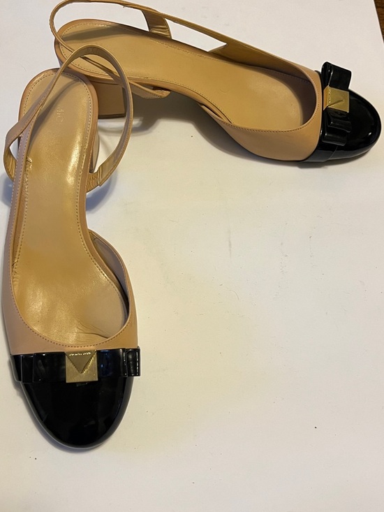 Michael Kors Shoes - Michael Kors Slingback Two-Tone Patent Cap Toe Women’s Flats - Nude and Black